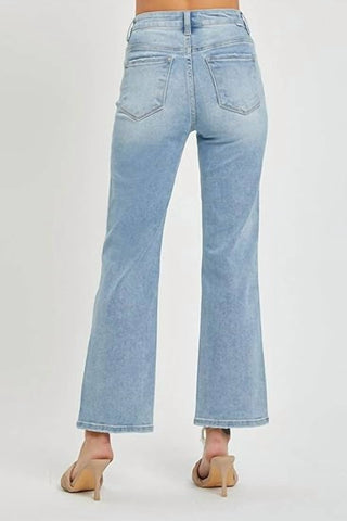 Risen - Calça Jeans Reta Relaxada de Cintura Alta