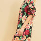 Entro - Floral Ruffle Sleeve Mini Dress