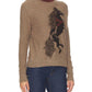 Autumn Cashmere - Intarsia Horse Crew Fringe Sweater