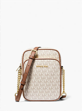 Michael Kors - Women's Brown Jet Set Travel Medium Logo Crossbody Bag