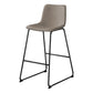 Bar Height Office Chair with Curved Backrest and Leather-Look Upholstery