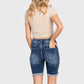 Petra153 - High Rise Bermuda Shorts With Cuffed Hem