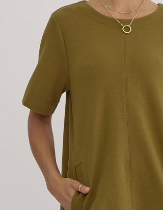 Entro - Vestido curto canelado liso