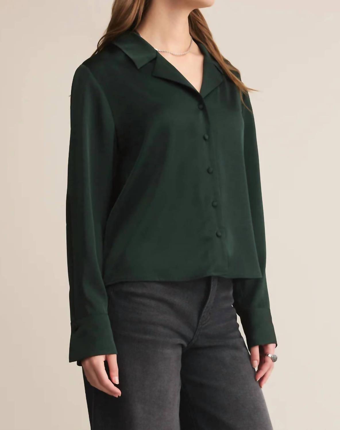 Z Supply - Women's Ana Satin Button Up Shirt