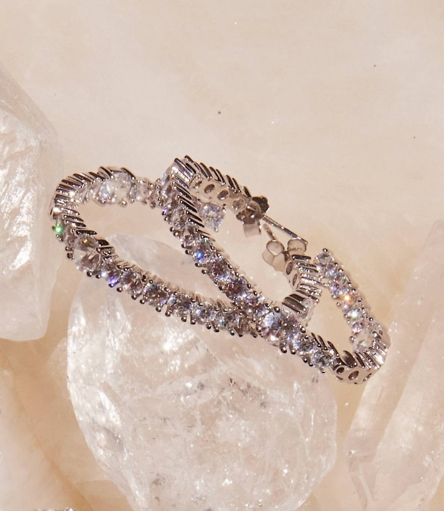 Native Gem - Women's Sparkling Hoop Earrings
