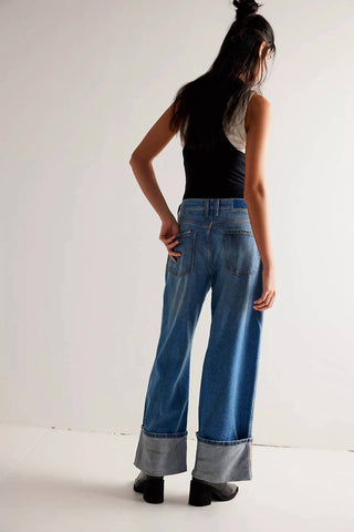 Free People - Calça Jeans Final Countdown de Cintura Média