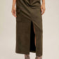 Hem & Thread - Women's Suede Midi Skirt