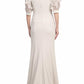 Alberto Makali - Embellished Lace Sleeve Mermaid Slit Side Gown