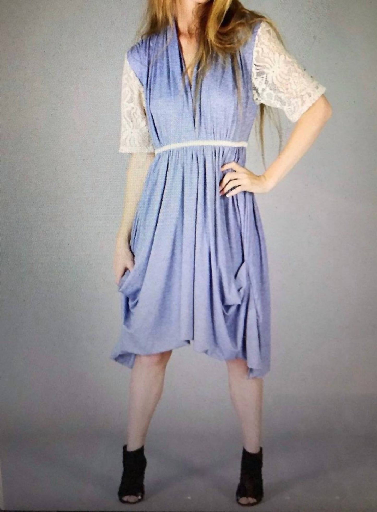 Tough Luv - Lace Sleeve Goddess Pocket Dress