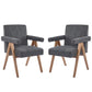 Contemporary Poppy Fabric Dining Armchair With Rubberwood Legs