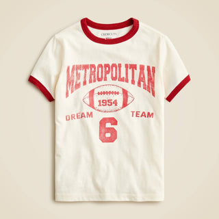 J.Crew - Camiseta estampada com estampa de bandeira de futebol americano para meninos