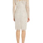 Adrianna Papell - Long Sleeve Embellished Mesh Dress