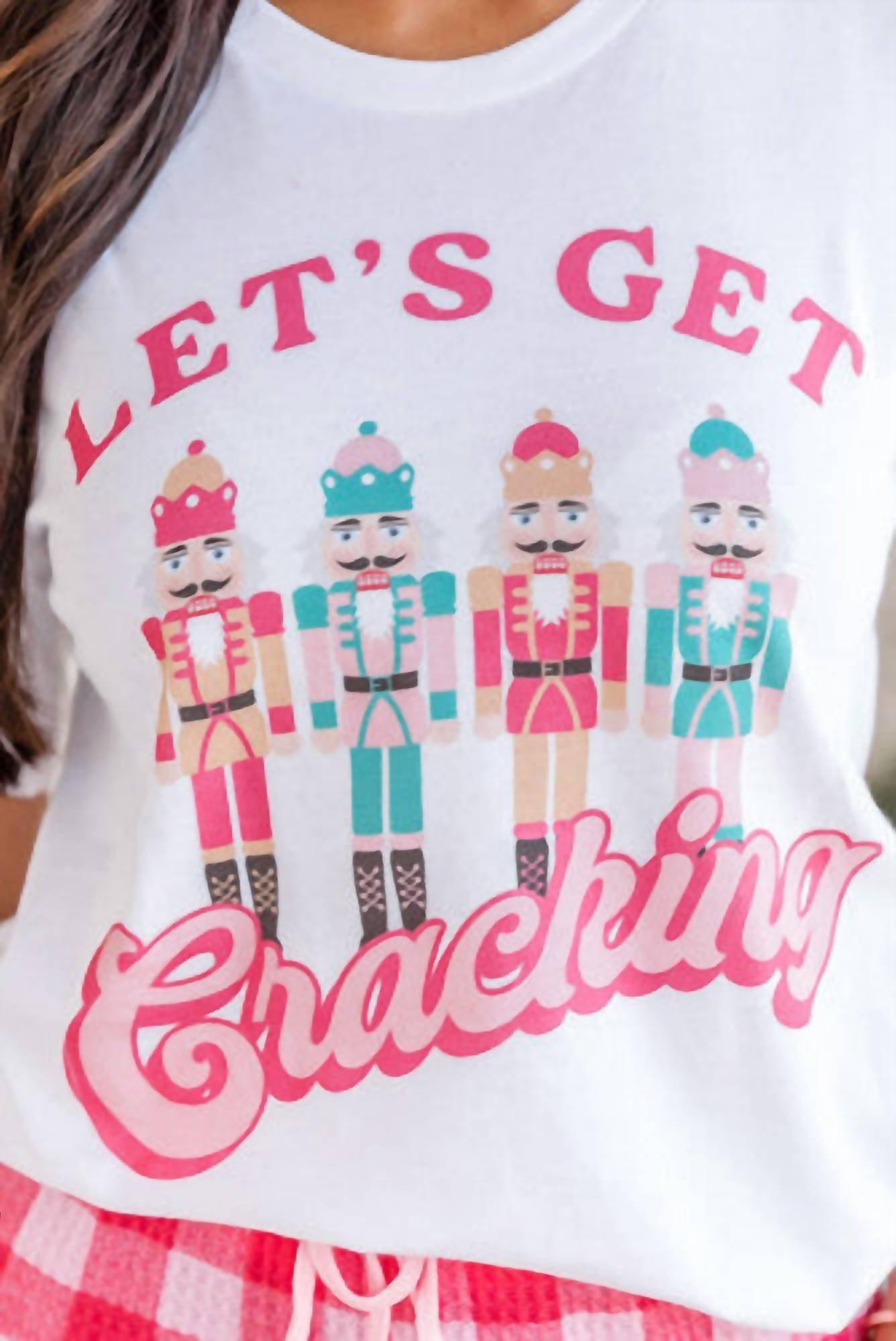 Dear Lover - Lets Get Cracking Print Christmas Crewneck T Shirt