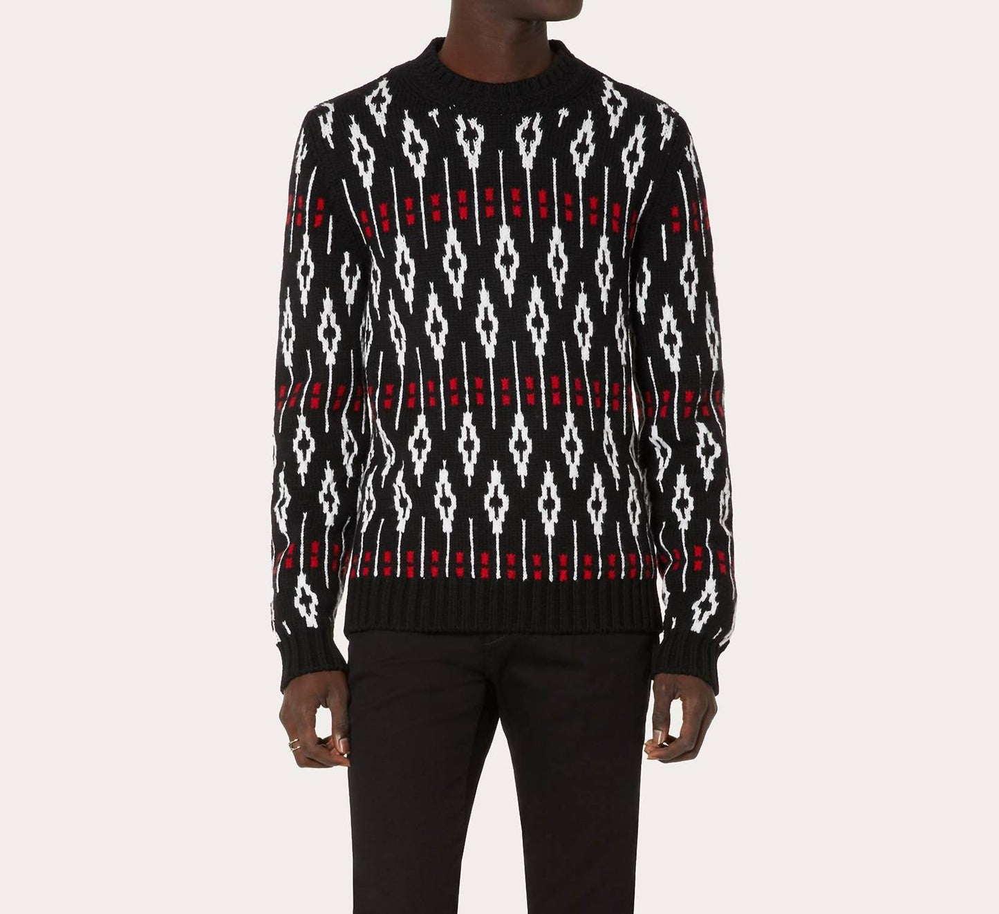 Valentino - Geometric Pattern Crew Neck Sweater