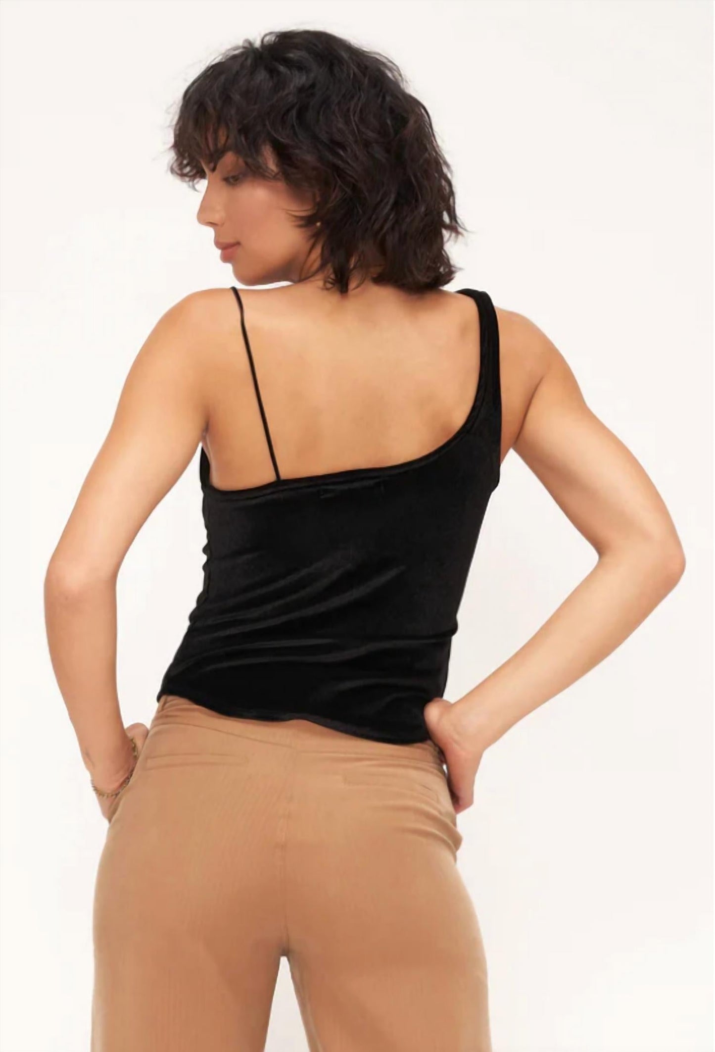 Project Social T - Uptown Asymmetrical Velvet Tank