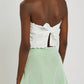 Bernadette - Bustier Petit Beurre Embroidered Cotton Top