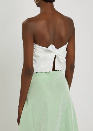 Bernadette - Bustier Petit Beurre Embroidered Cotton Top