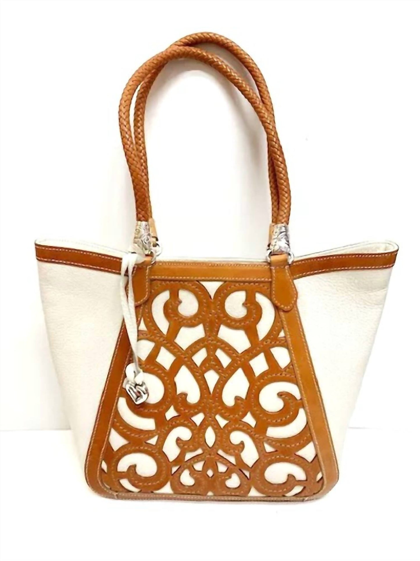 Brighton - Genevieve Laser Cut Leather Satchel Purse