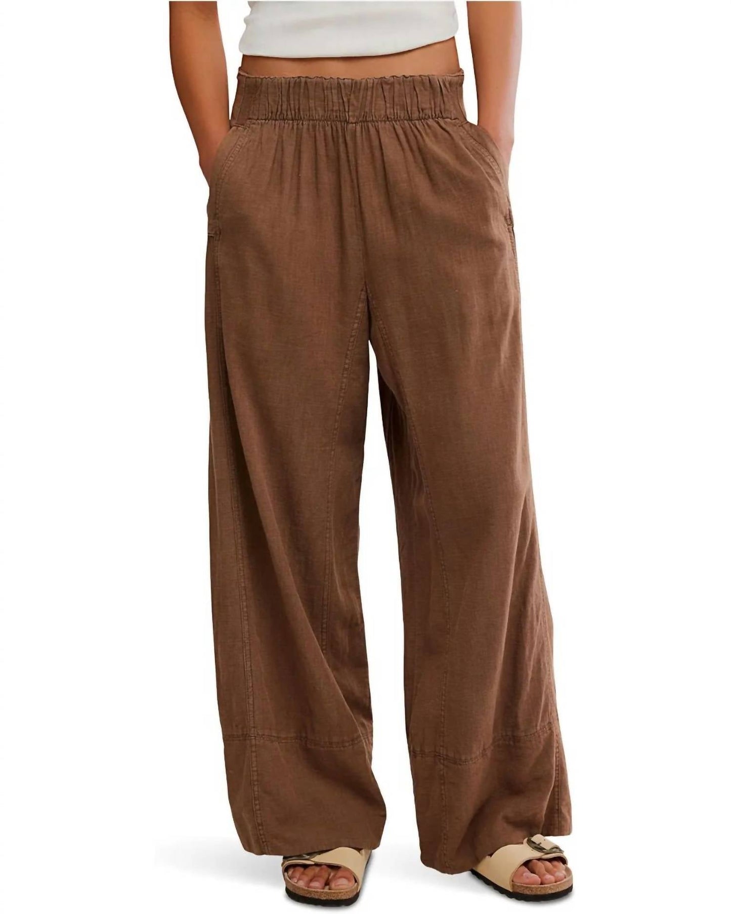 Free People - Day's End Cotton-linen Pull-on Pants