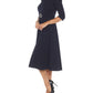 Joseph Ribkoff - Rhinestone Buckle Off-shoulder Midi Dress