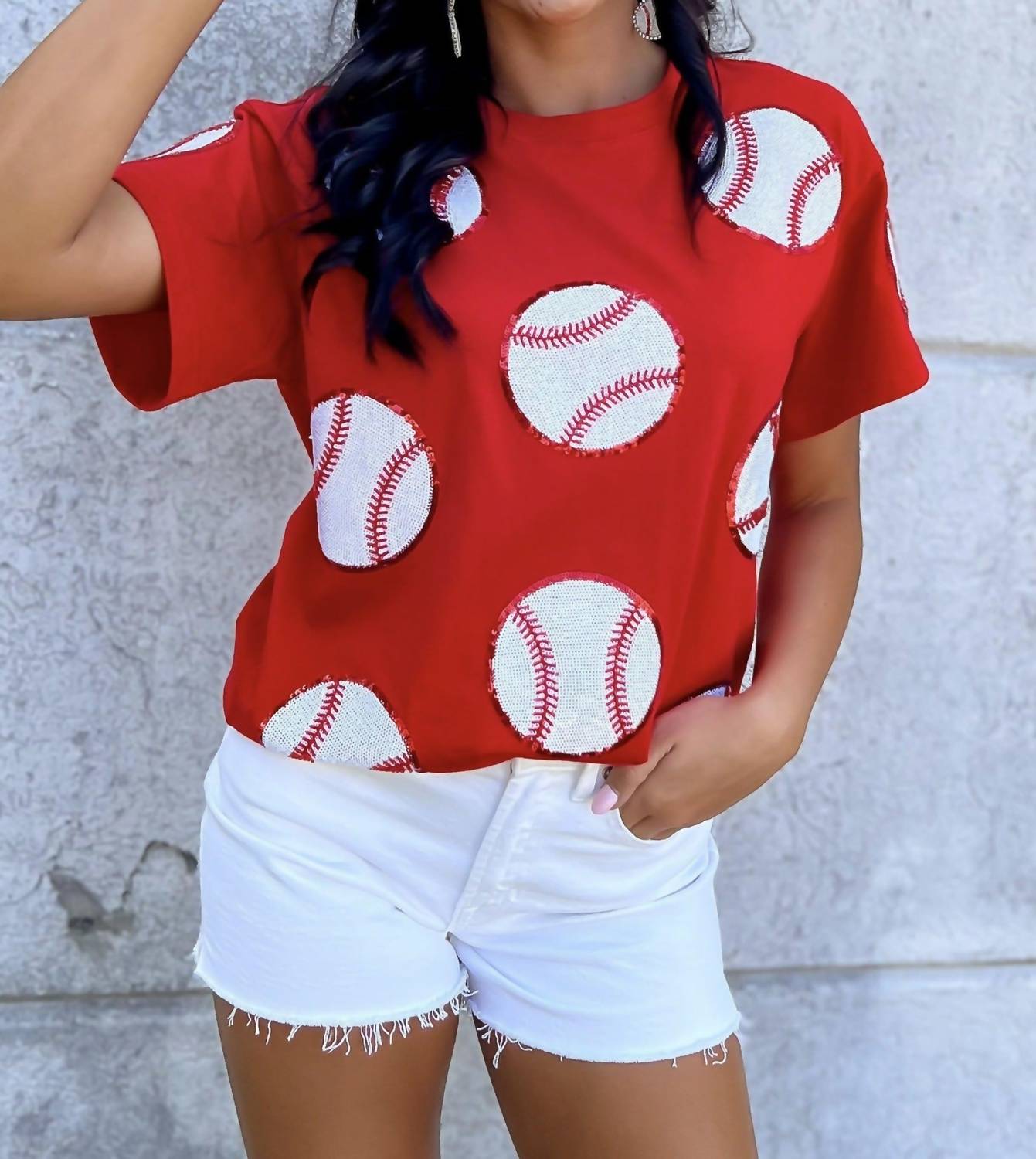 Abln Boutique - Home Run Hitter Sequin Baseball Tee
