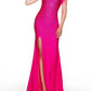 Alyce Paris - One-shoulder Hot Stone Accent Gown