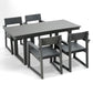5 Piece Outdoor Dining Set, Table With Umbrella Hole And 4 Armrest Chairs