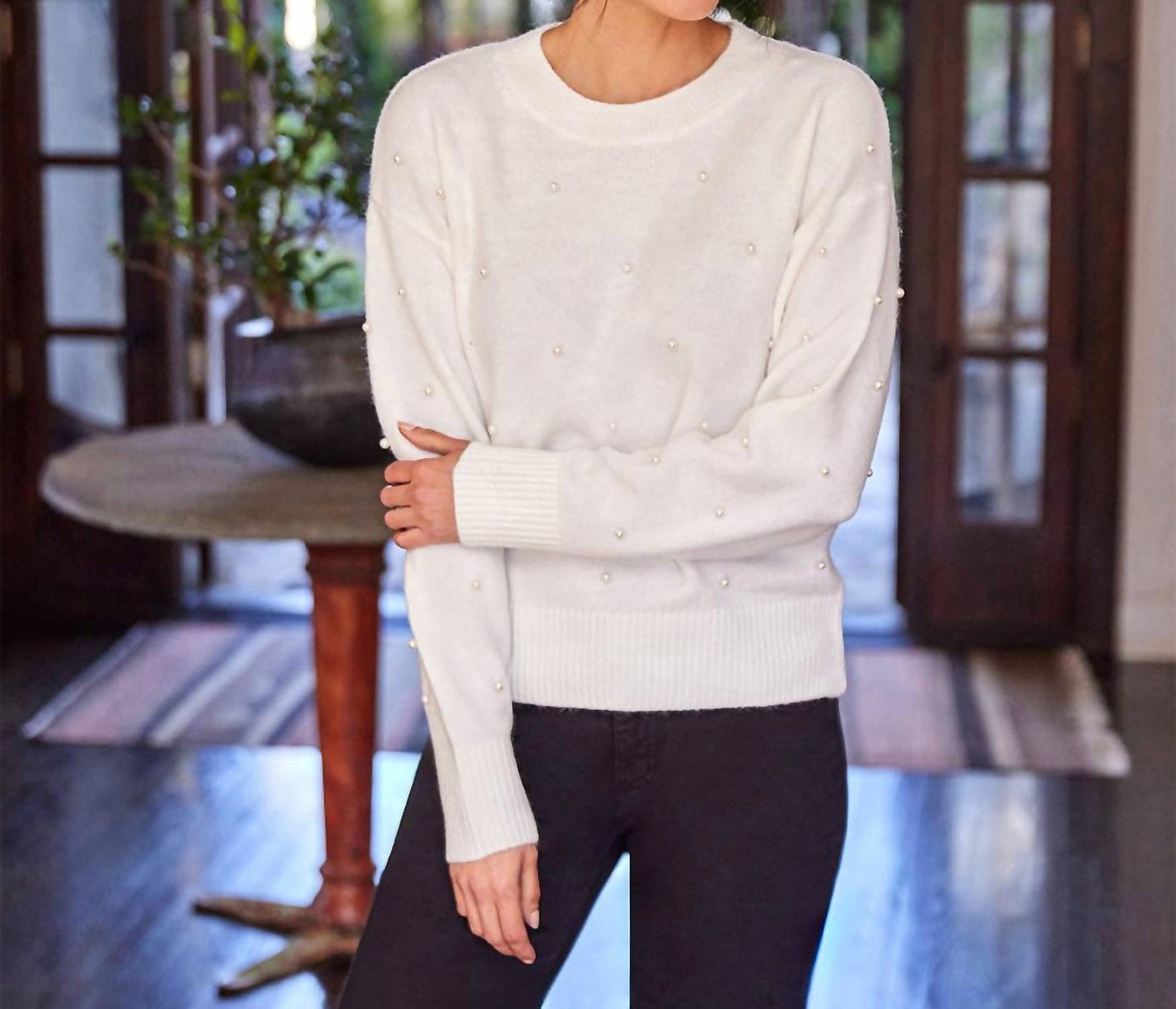 Karen Kane - Petite Size Pearl Crewneck Sweater