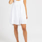 Olivaceous - LINEN RUFFLE STRAP MINI DRESS