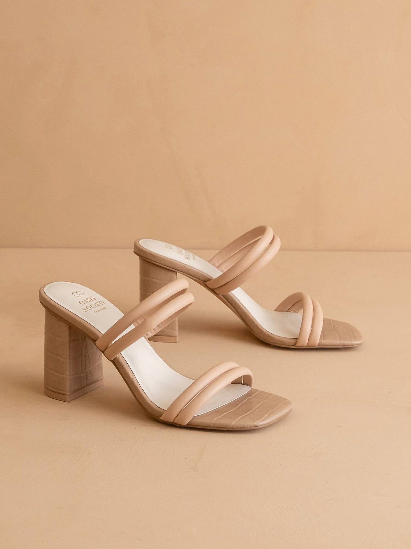 Oasis Society - Women's Angela Strappy Gator Block Heel Sandal