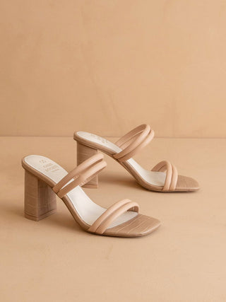 Oasis Society - Women's Angela Strappy Gator Block Heel Sandal