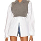 Alexander Wang - Oxford Bi-layer With Cropped Wool Vest