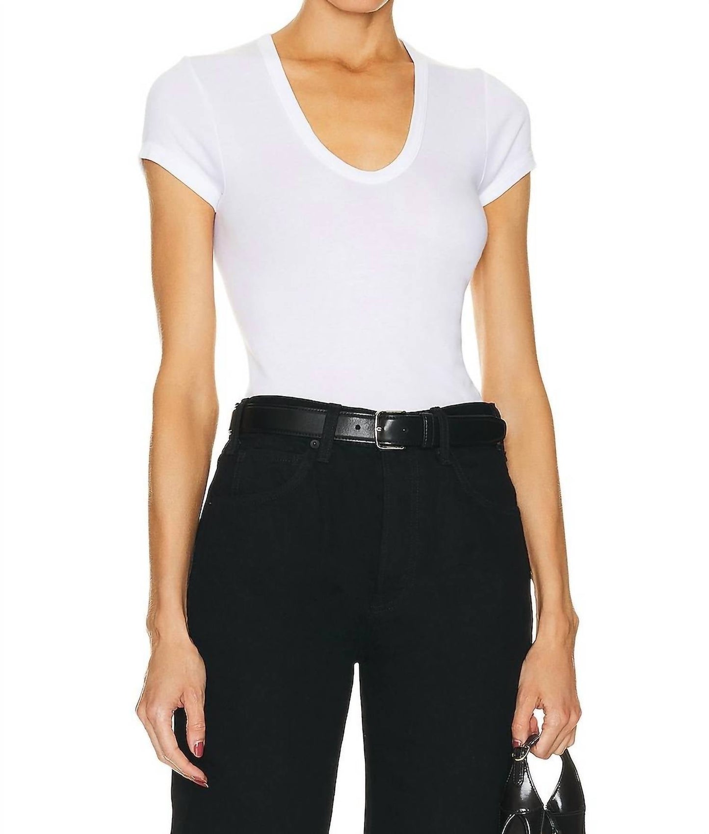 Enza Costa - Supima Cotton Cap Sleeve U T-shirt