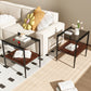 Set of 2 Rectangle End Table Gray Glass