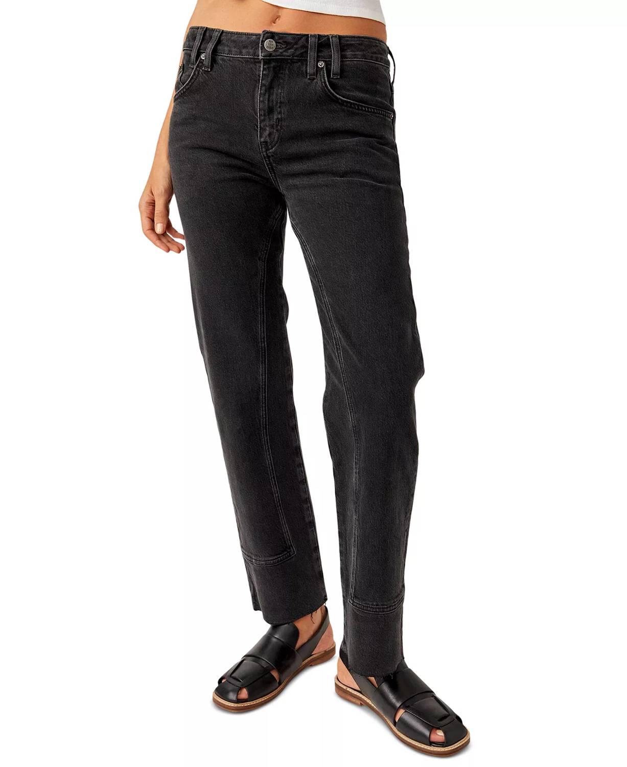 Free People - Risk Taker Mid Rise Straight Jeans
