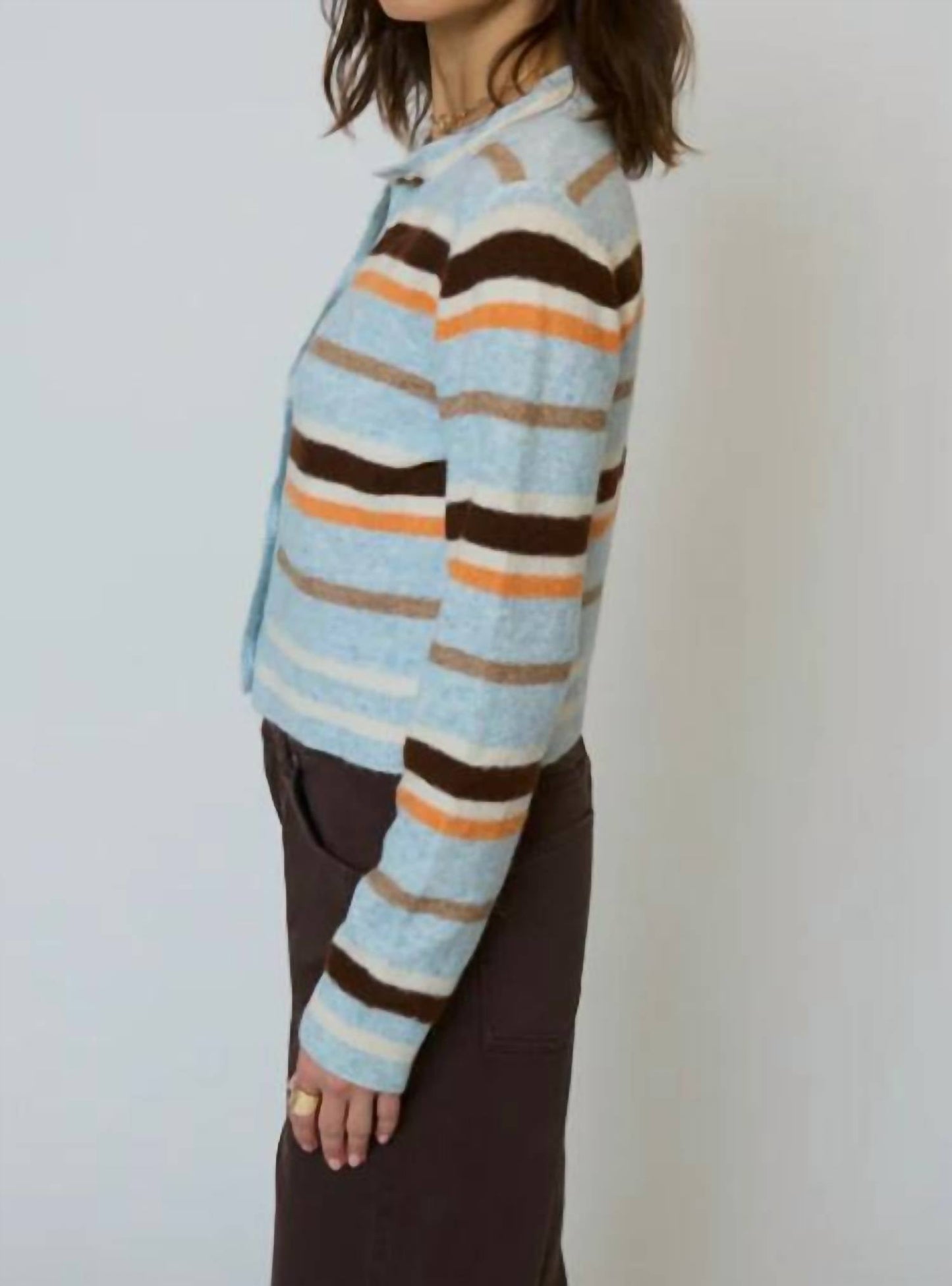 Central Park West - Ash Striped Cardigan