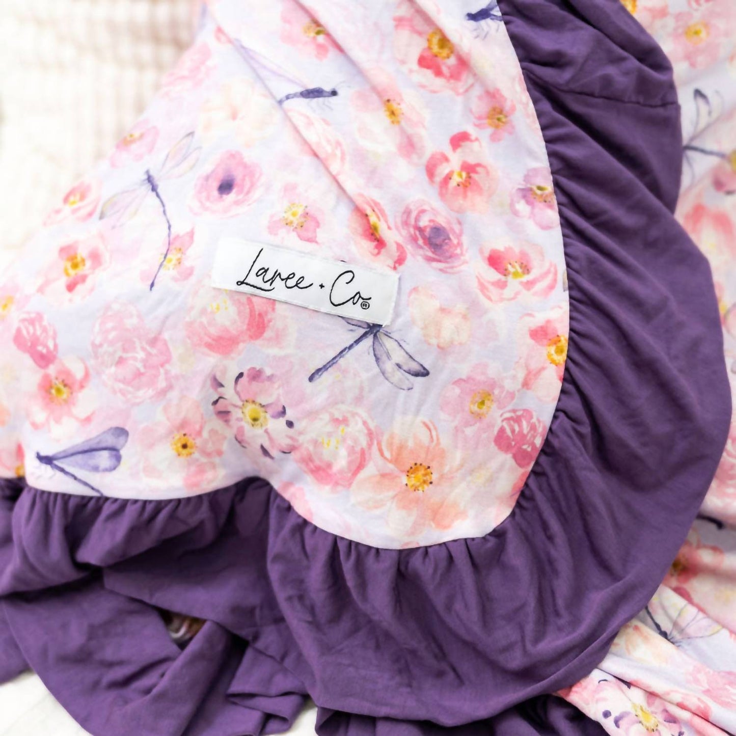Laree + Co. - Elmerial Bamboo Ruffle Toddler Blanket