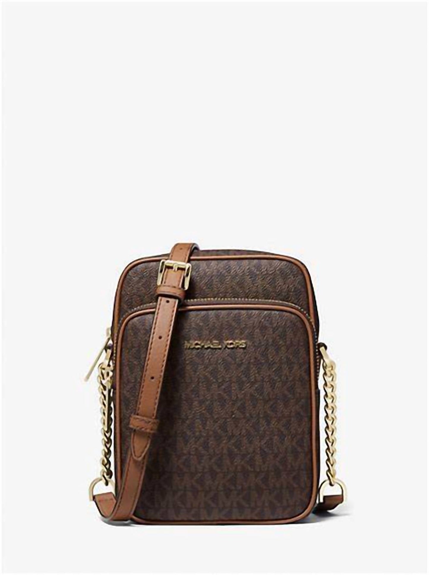 Michael Kors - Women's Brown Jet Set Travel Medium Logo Crossbody Bag