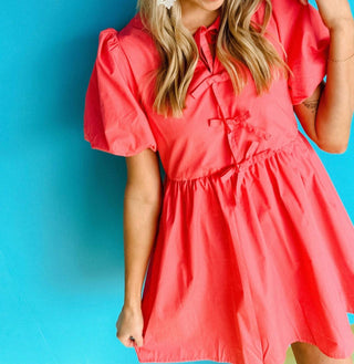 Entro - Steely Balloon Sleeve Mini Dress