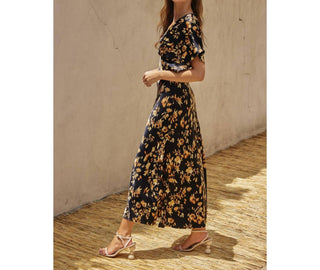 Dress Forum - Flutter Sleeve Satin Maxi Dress