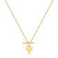 Eklexic - Women's Micro Heart Toggle Pendant Necklace