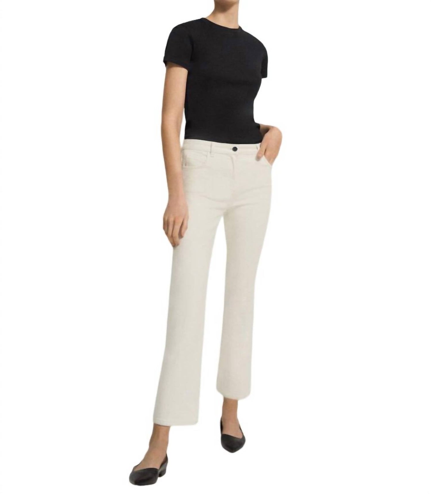 Theory - DYED DENIM 5-POCKET FLARE JEAN