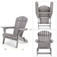 Classic Gray Cedar Wood Lounge Patio Chair Set of 2