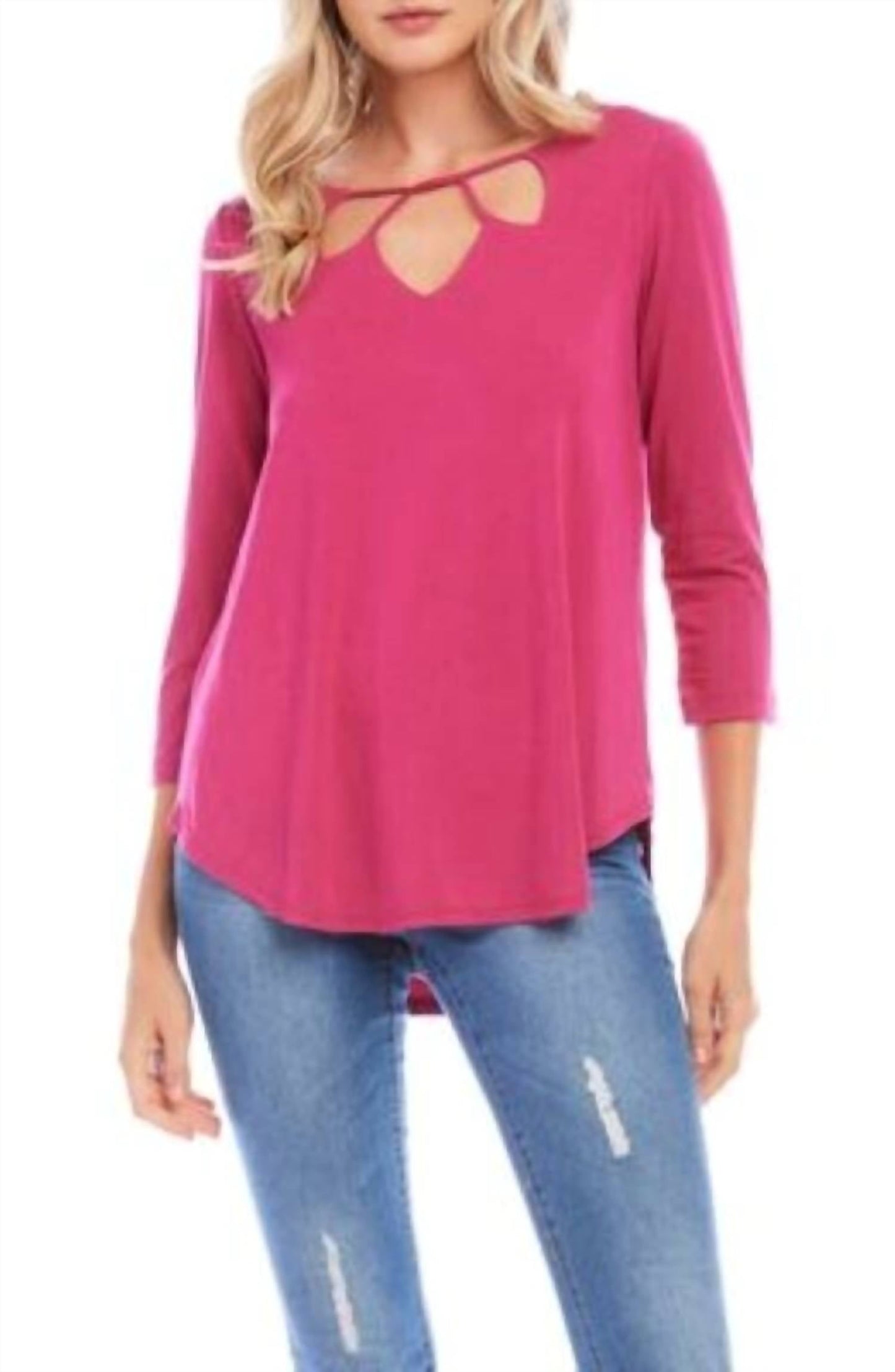 Karen Kane - Cut-Out Shirttail Tee