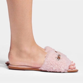 Tory Burch - Sandália feminina de pele de carneiro genuína Aspen