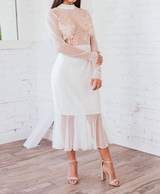 Ariti Kaziris - Long Sleeve Sheer Lace Dress