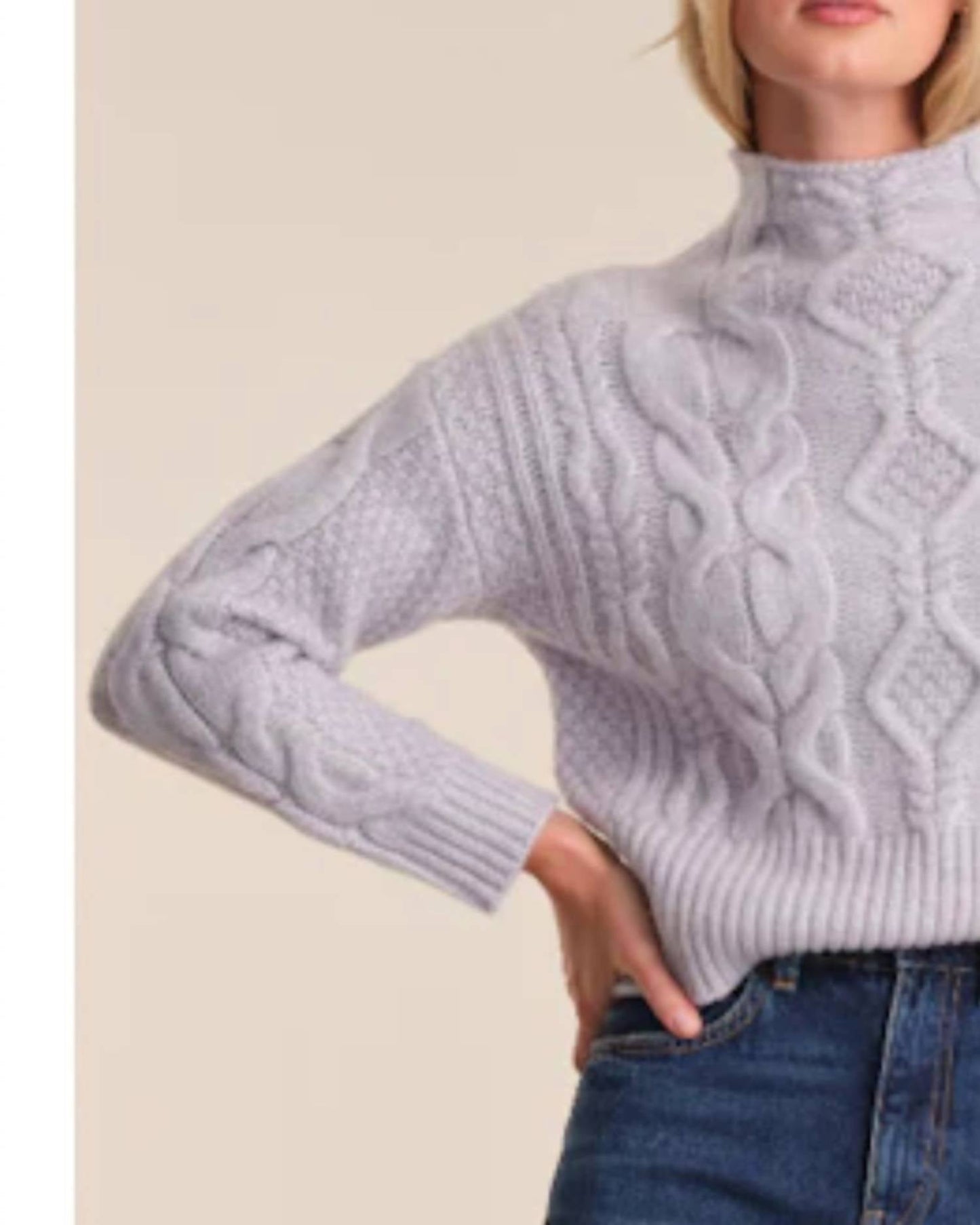 525 America - Reba Cable Funnel Neck Pullover Sweater