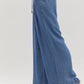 Entro - Pintuck Denim Wide Leg Pants