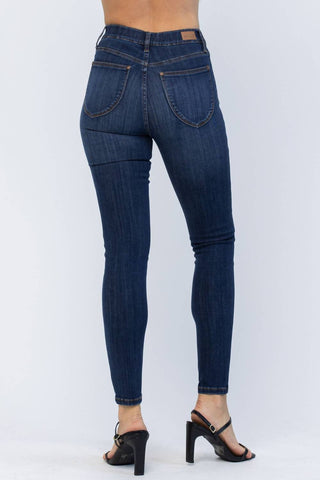 Judy Blue - Calça jeans skinny de cintura alta com bolso aplicado