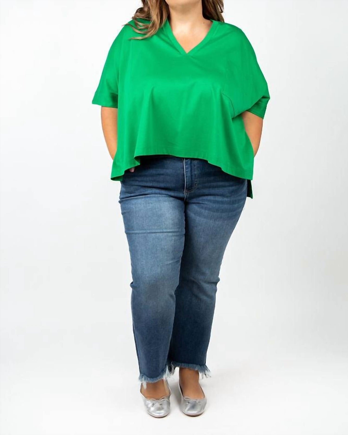 Psophia - V-NECK ONE POCKET DOLMAN TEE